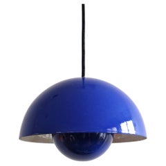 Blue Flowerpot pendant lamp by Verner Panton for Louis Poulsen, Denmark 1968