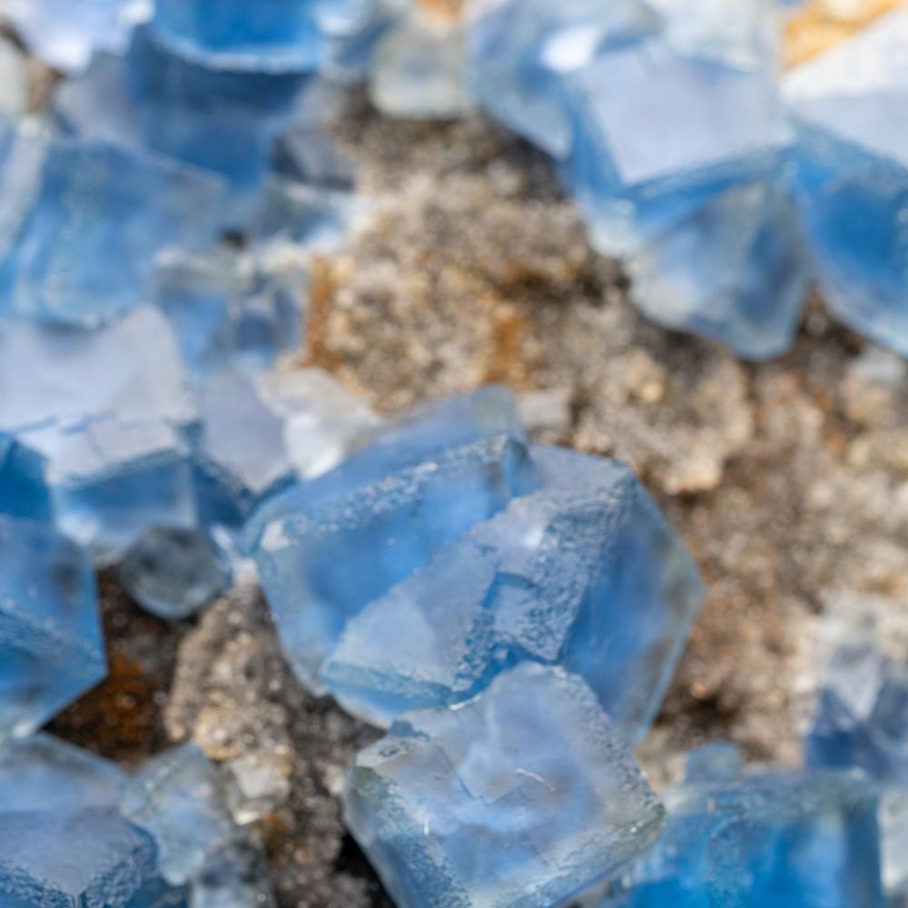 Cristallo Fluorite blu dalla miniera di Yaogangxian, Monti Nanling, Provincia di Hunan, Cina in vendita