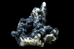 Blue Fluorite on Stalactitic Quartz From Huanggang Fe-Sn deposit, Hexigten Banne