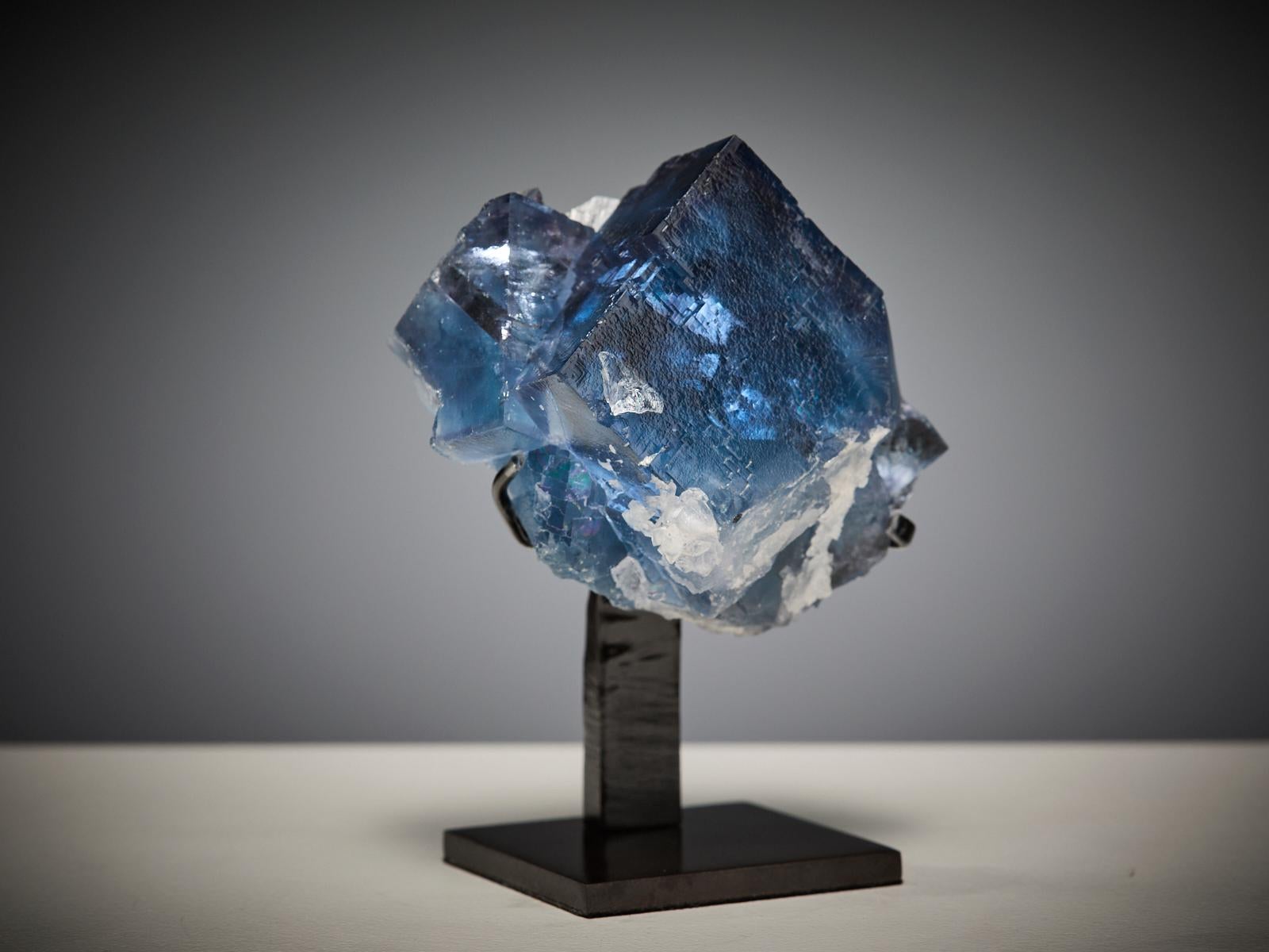 18th Century and Earlier Blue Fluorite on White Quartz For Sale