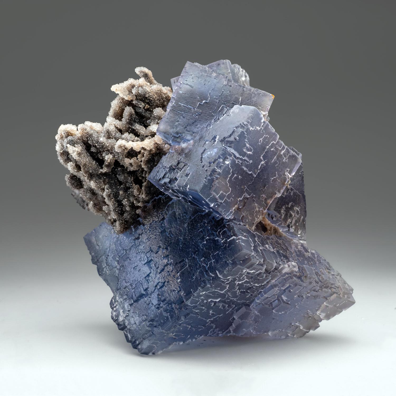 Blue Fluorite with Druzy Crystal from Hunan Province, China In New Condition In New York, NY