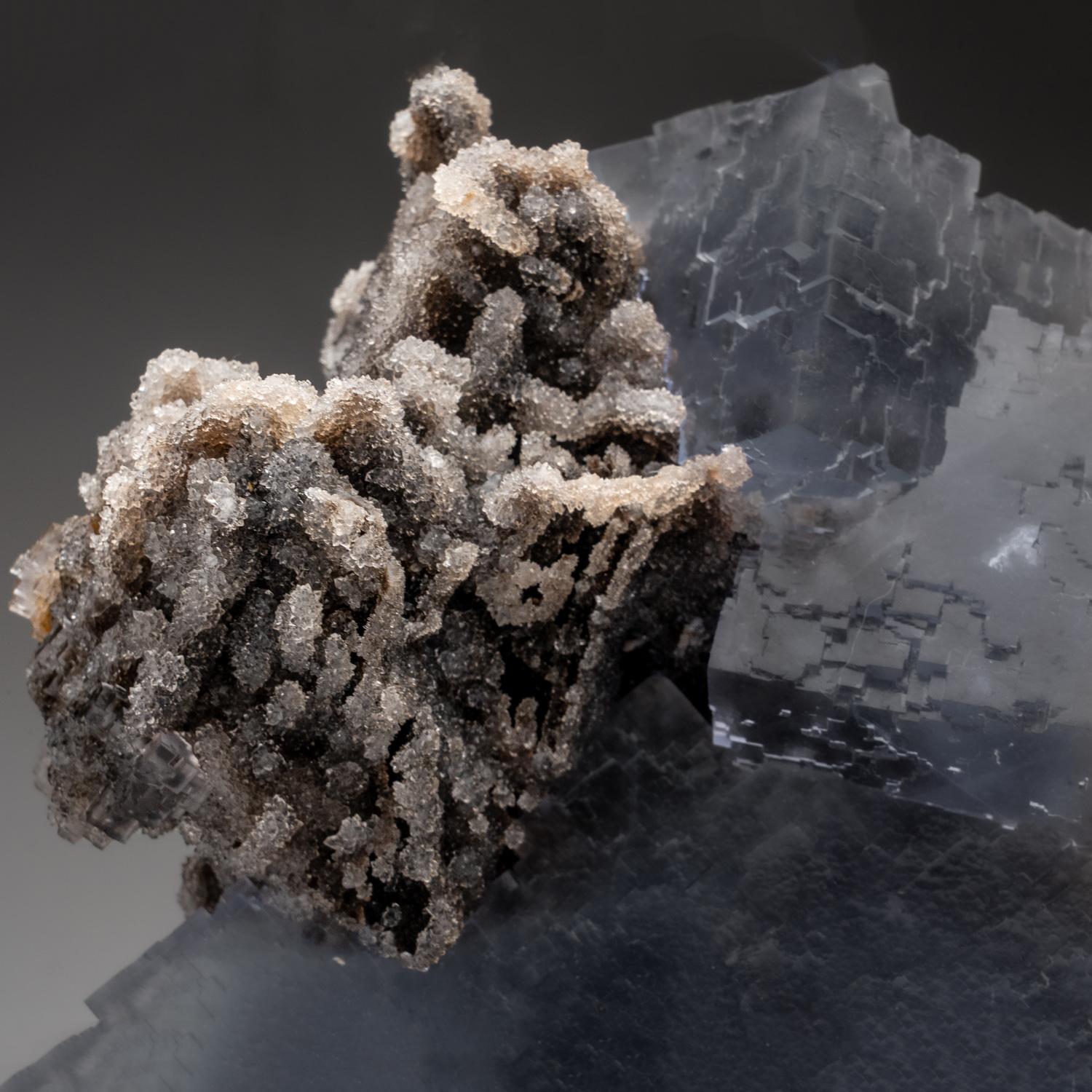 Blue Fluorite with Druzy Crystal from Hunan Province, China 2