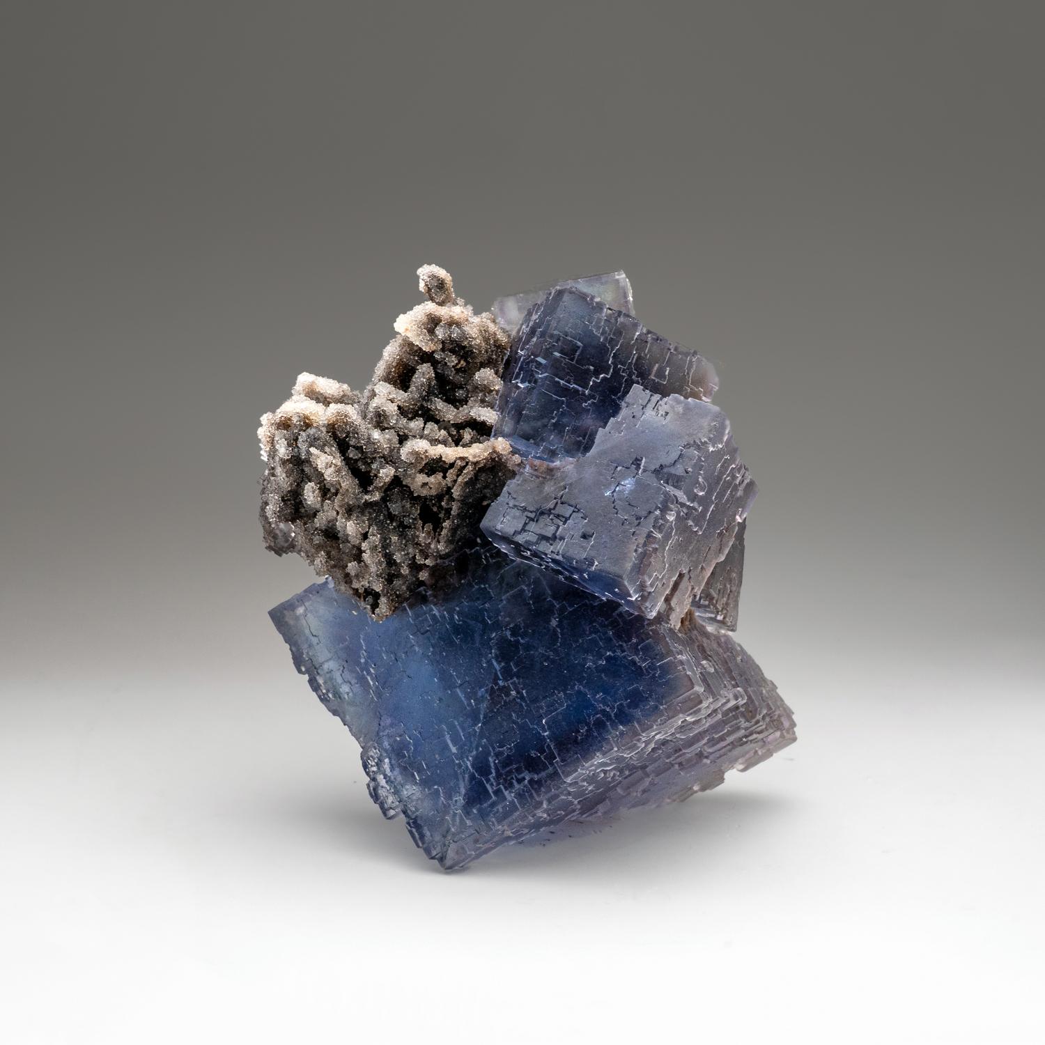 Blue Fluorite with Druzy Crystal from Hunan Province, China 3