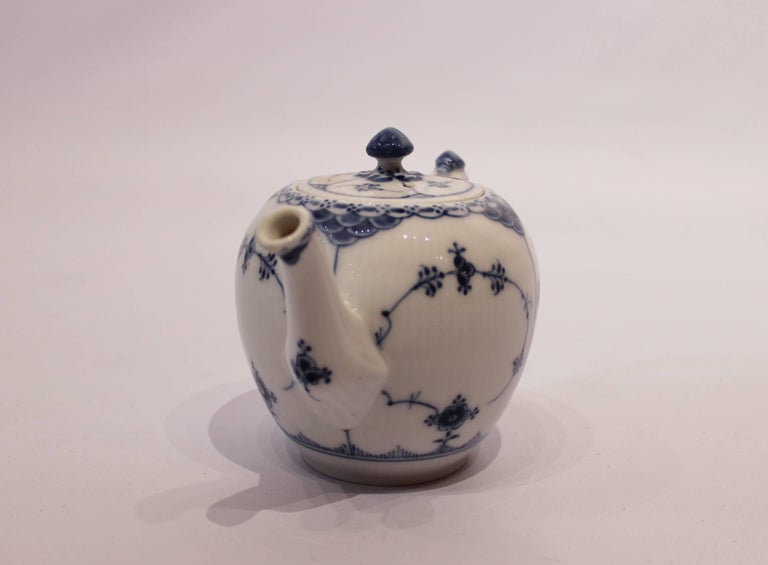 Blue Fluted Half Lace Teapot, No. 609 by Royal Copenhagen at 1stDibs