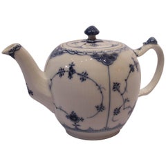 Antique Blue Fluted Half Lace Teapot, No.: 609 by Royal Copenhagen