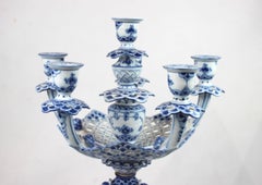 Blue Fluted Lace Five-Armed Candelabrum by Royal Copenhagen
