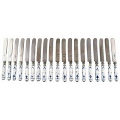 Blue Fluted Plain, 14 knives from Royal Copenhagen / Raadvad, Early 1900s