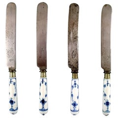 Blue Fluted Plain, Four Dinner Knives from Royal Copenhagen / Raadvad