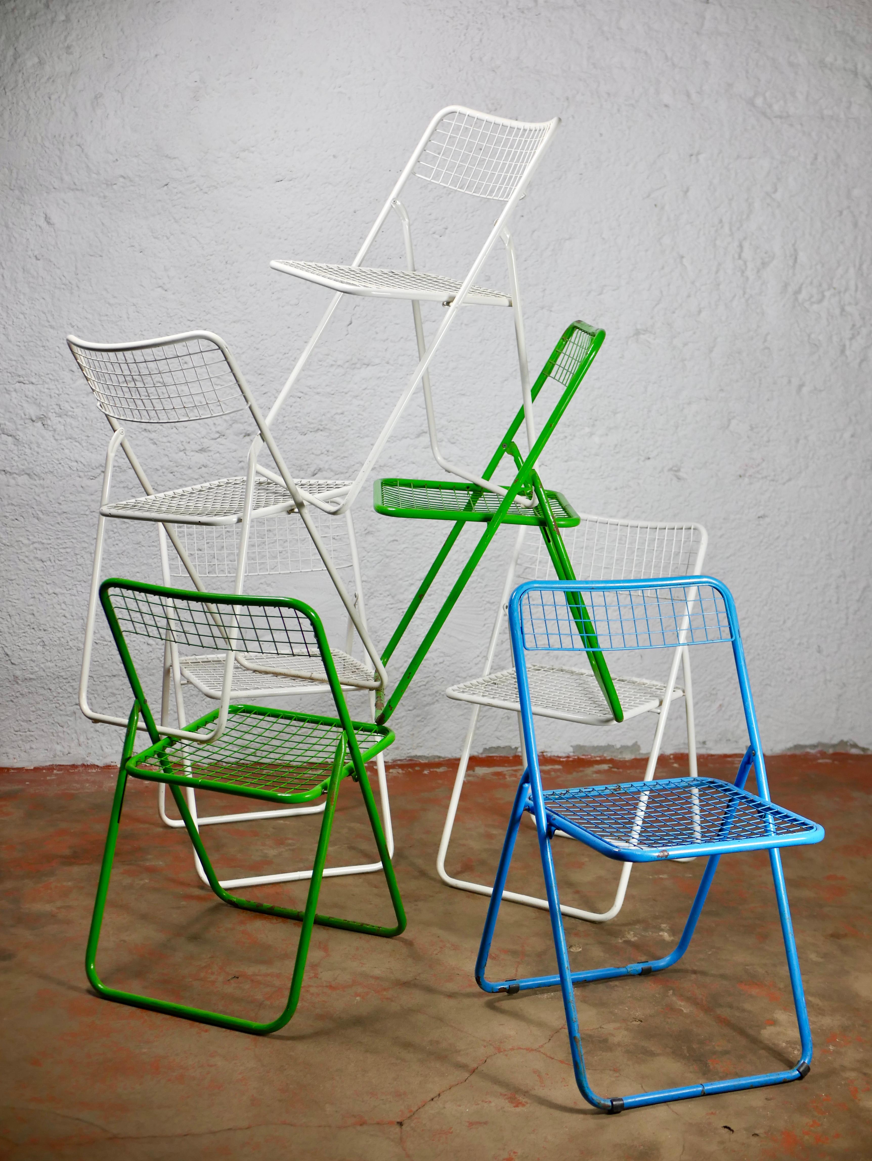 Blue Folding Ted Net Chair by Niels Gammelgaard for Ikea, 1980s 2