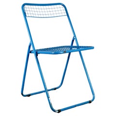 Vintage Blue Folding Ted Net Chair by Niels Gammelgaard for Ikea, 1980s