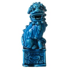 Blaues Deko-Objekt mit Löwen als Hund, ca. 1960er Jahre