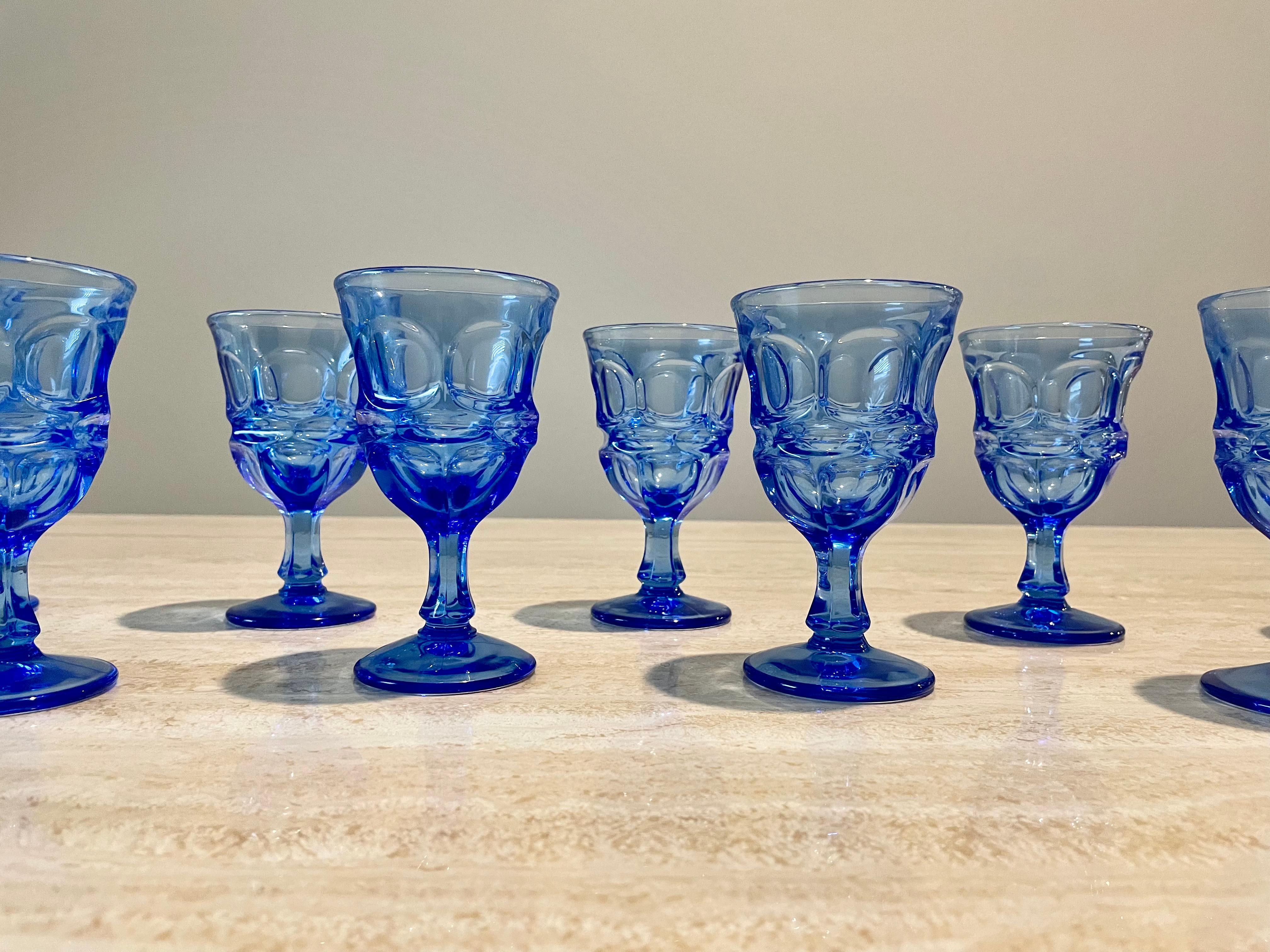 Blue Fostoria Cordial Glasses For Sale 1