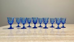 Blue Fostoria Cordial Glasses