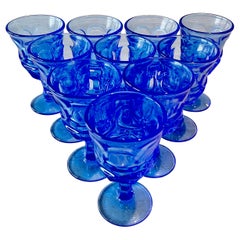 Verres à cordial Fostoria bleu