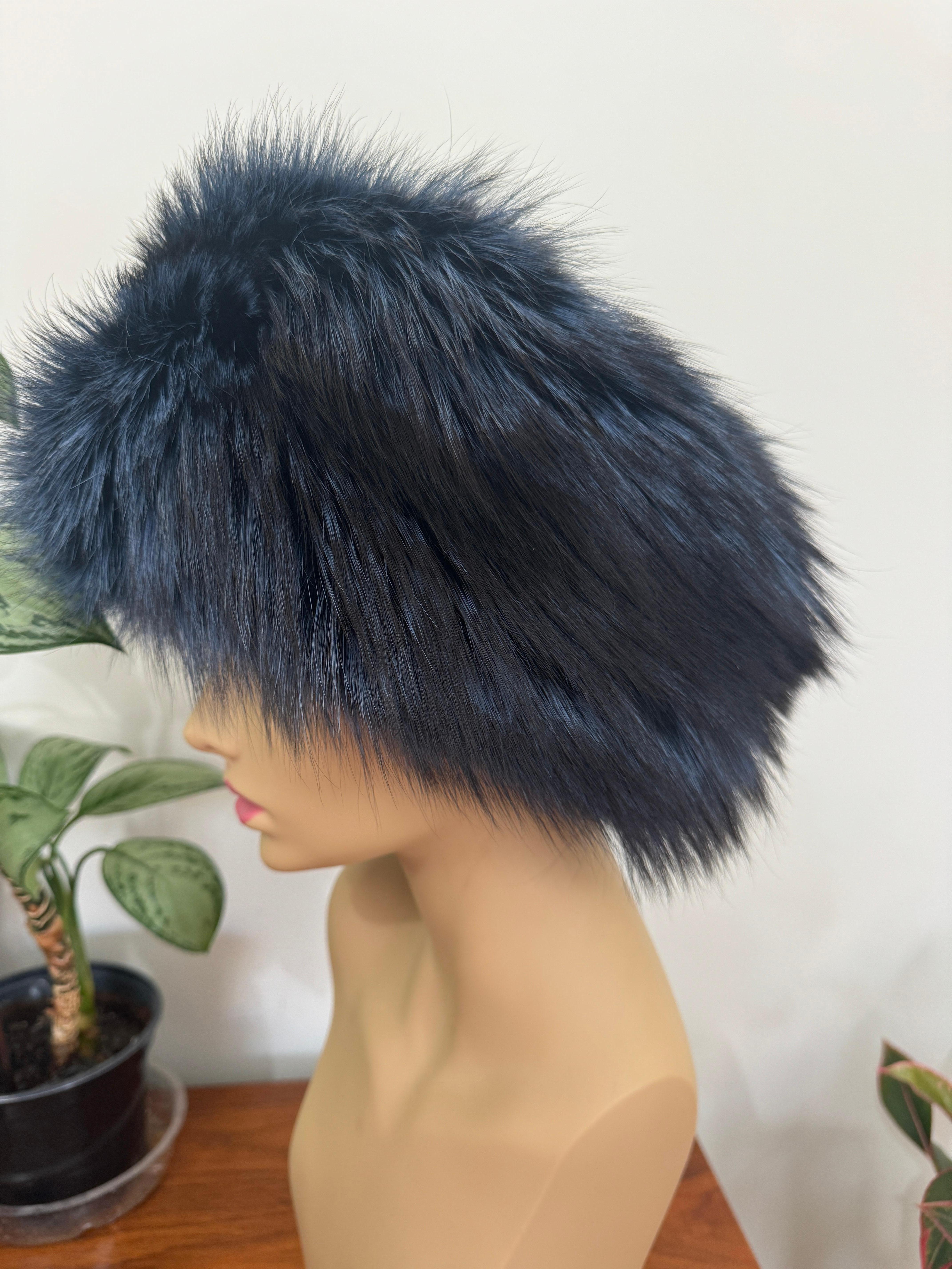 Cappello in pelle e volpe blu  Lafuria in vendita 5