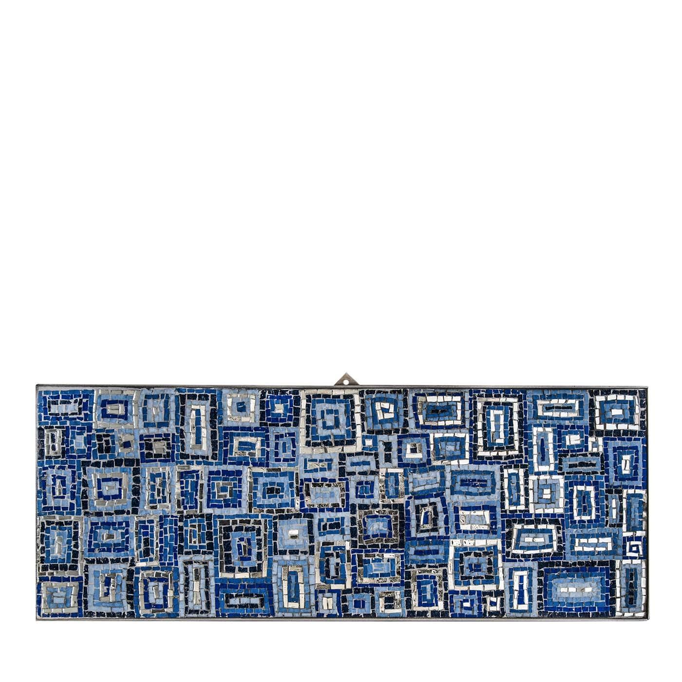 Modern Blue Frame Decorative Panel by Mosaici Ursula Corsi