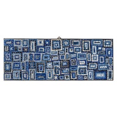 Panneau décoratif à cadre bleu de Mosaici Ursula Corsi