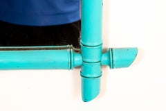 Blue French 20th Century Faux Bamboo Mirror