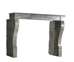 19th Century Louis Philippe Hand-Carved Blue Stone Fireplace, France