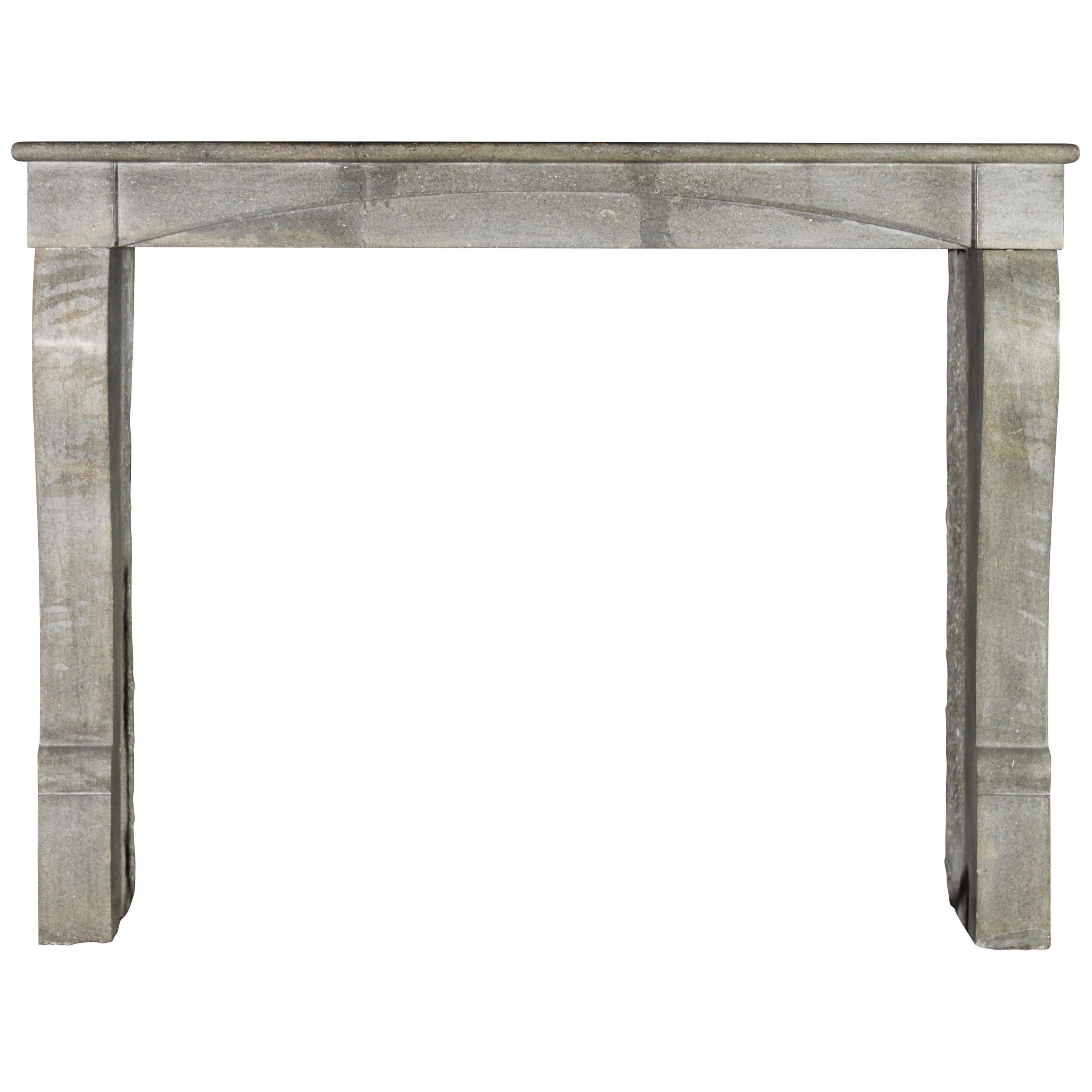 Blue French Stone Antique Fireplace Surround For Sale