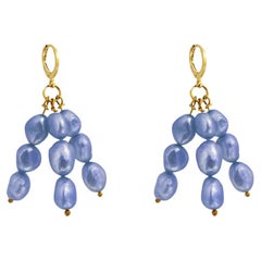 Blue freshwater pearl earrings  by Ifemi Jewels