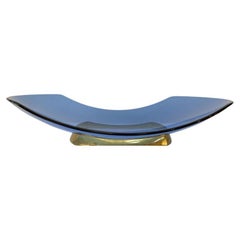 Blue Fruit Bowl "Model 1419" by Max Ingrand for Fontana Arte, 1960s