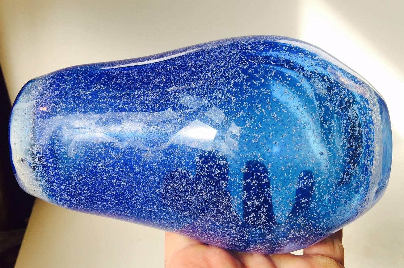 Late 20th Century Blue Galaxy Art Glass Vase by Bertil Vallien for Kosta, Sweden