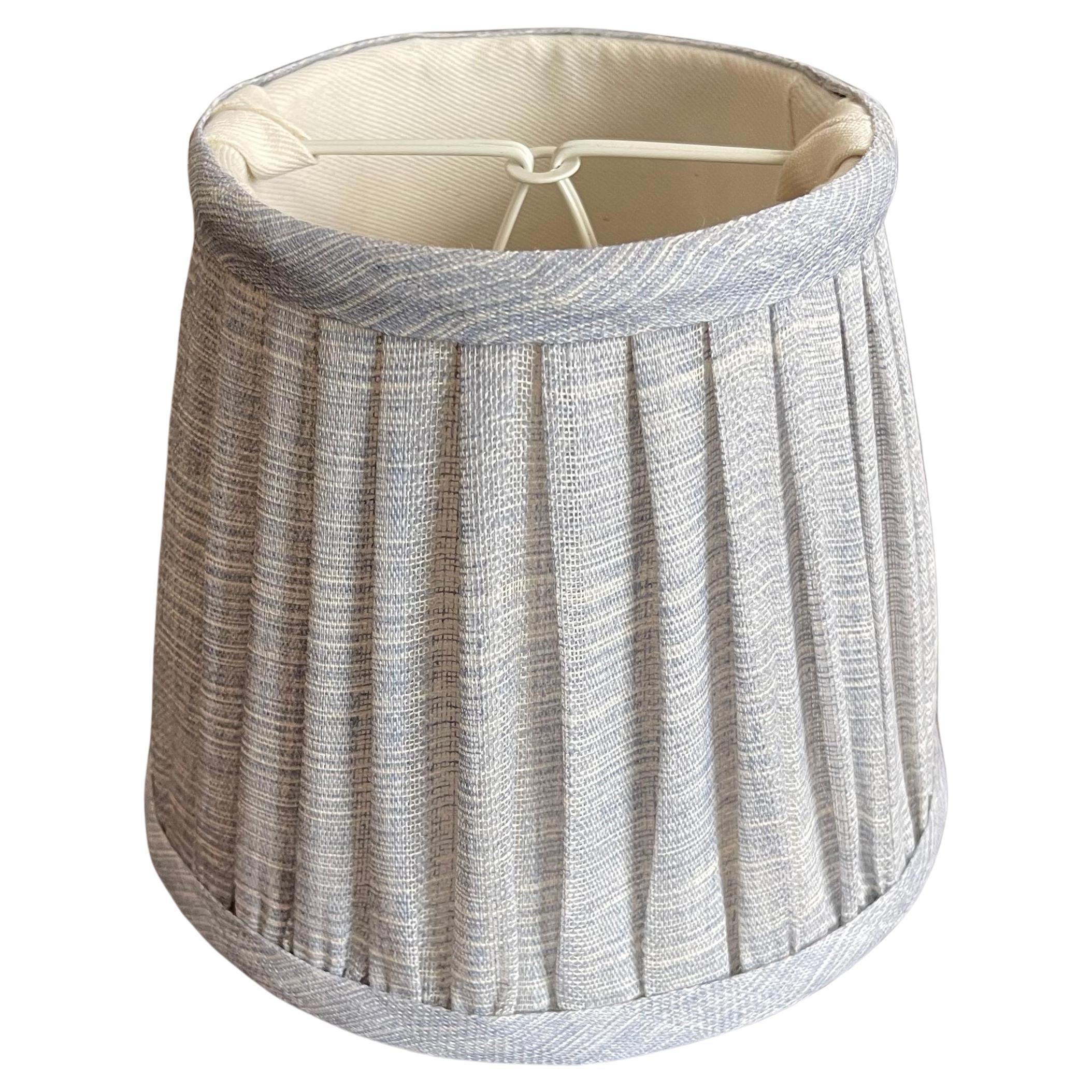 Blue Gathered Linen Lamp Shade For Sale