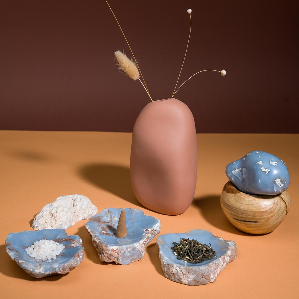 Peruvian Soft blue gemstone catchall dish 4