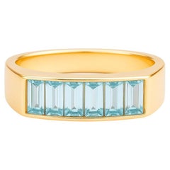 Blue gemstones engagement ring in 14k gold