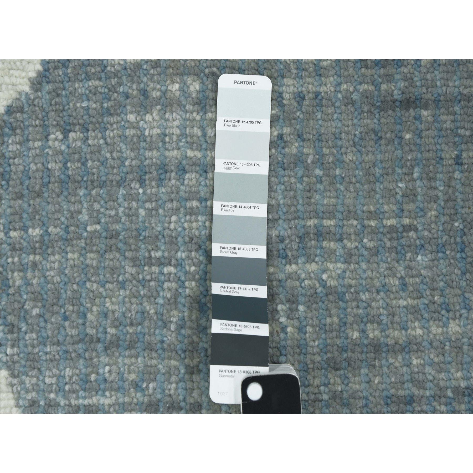 XXIe siècle et contemporain Blue Geometric Art Deco Collection Hand Knotsted Wool Oversized Rug 12'2