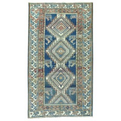 Blue Geometric Kazak Rug