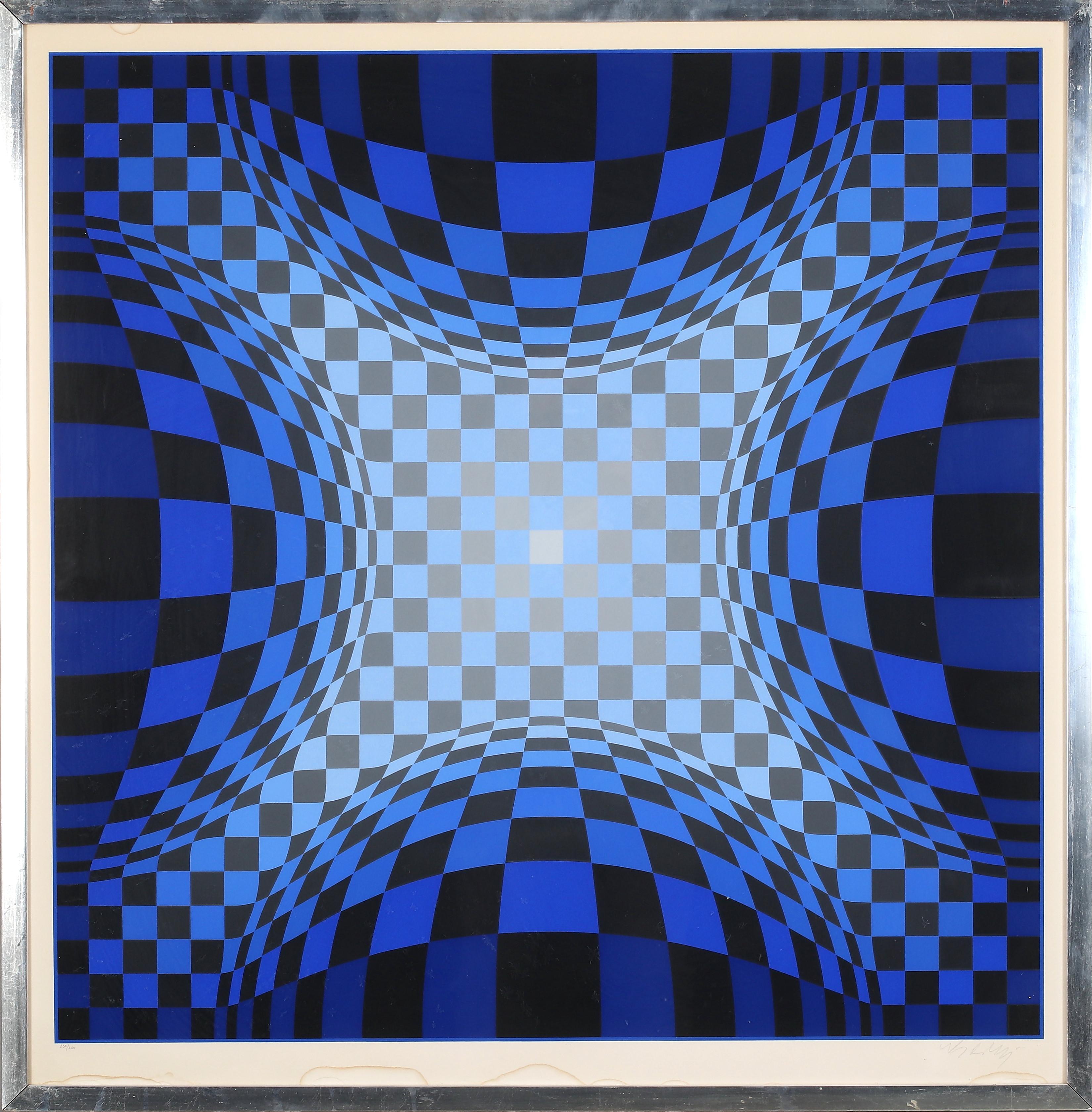Victor Vasarely (1906-1997)
Ond-LZ, from Gaia (Benavides 263), 1975
Screenprint in colors on wove paper, signed and numbered 230/250, with the blindstamp of the publisher Editions Denise René, Paris, printed by Atelier Arcay, Paris, with full