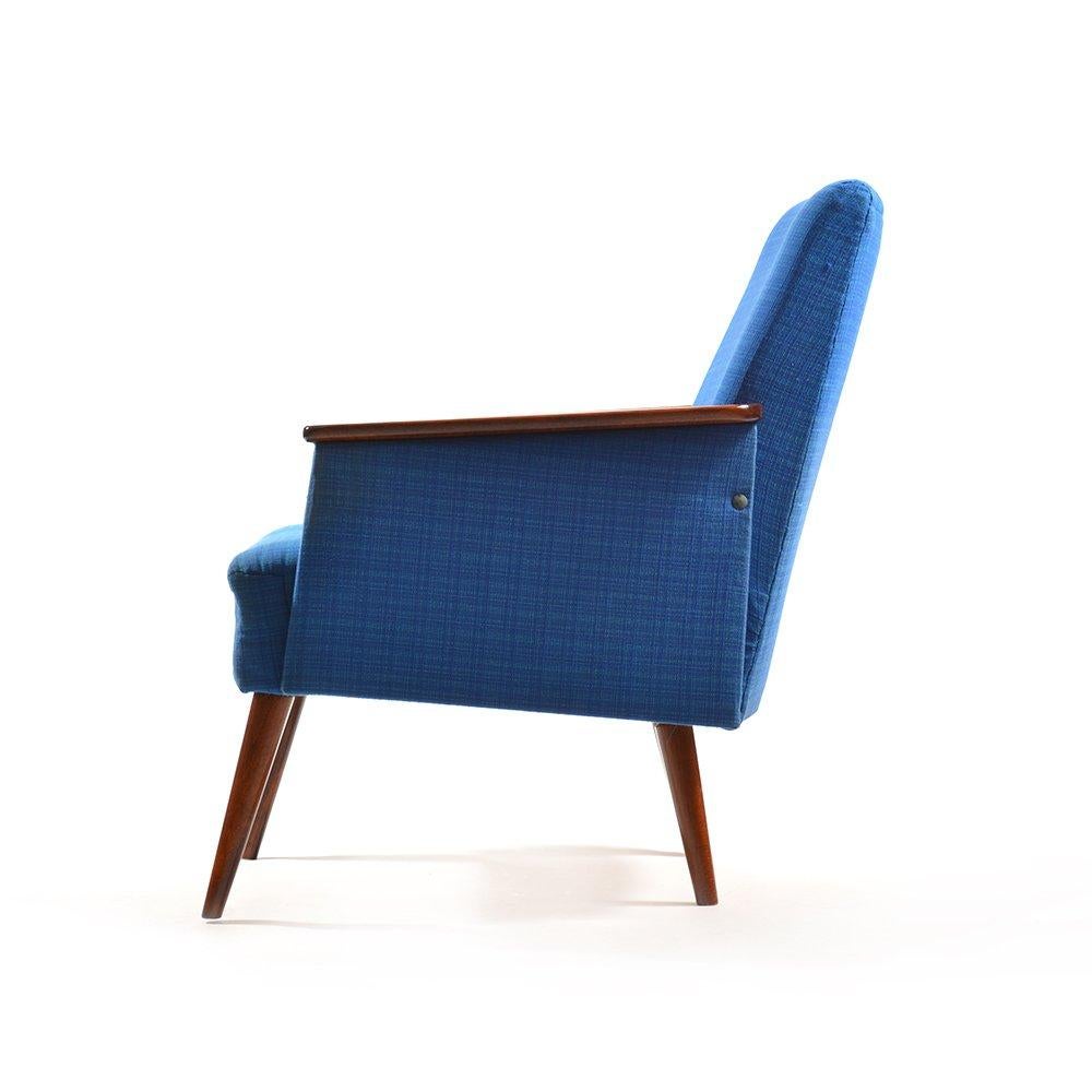 Blue German Armchair from Midcentury Era, 1960s In Good Condition For Sale In Zohor, SK