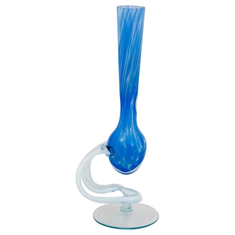 Blue Glass Art Glass Vase