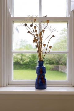 Blue Glass Art Vase from 'Prachen' Glass Works