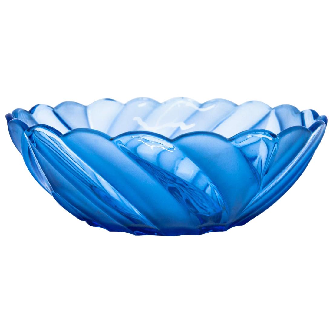 Swedish Small Blue Cases Glass Bowl For Sale at 1stDibs