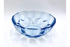 Blaue blaue Glasschale, Polen, 1970er Jahre