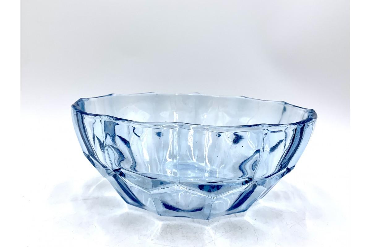 Blue Glass Bowl, Poland, 1970s In Good Condition For Sale In Chorzów, PL