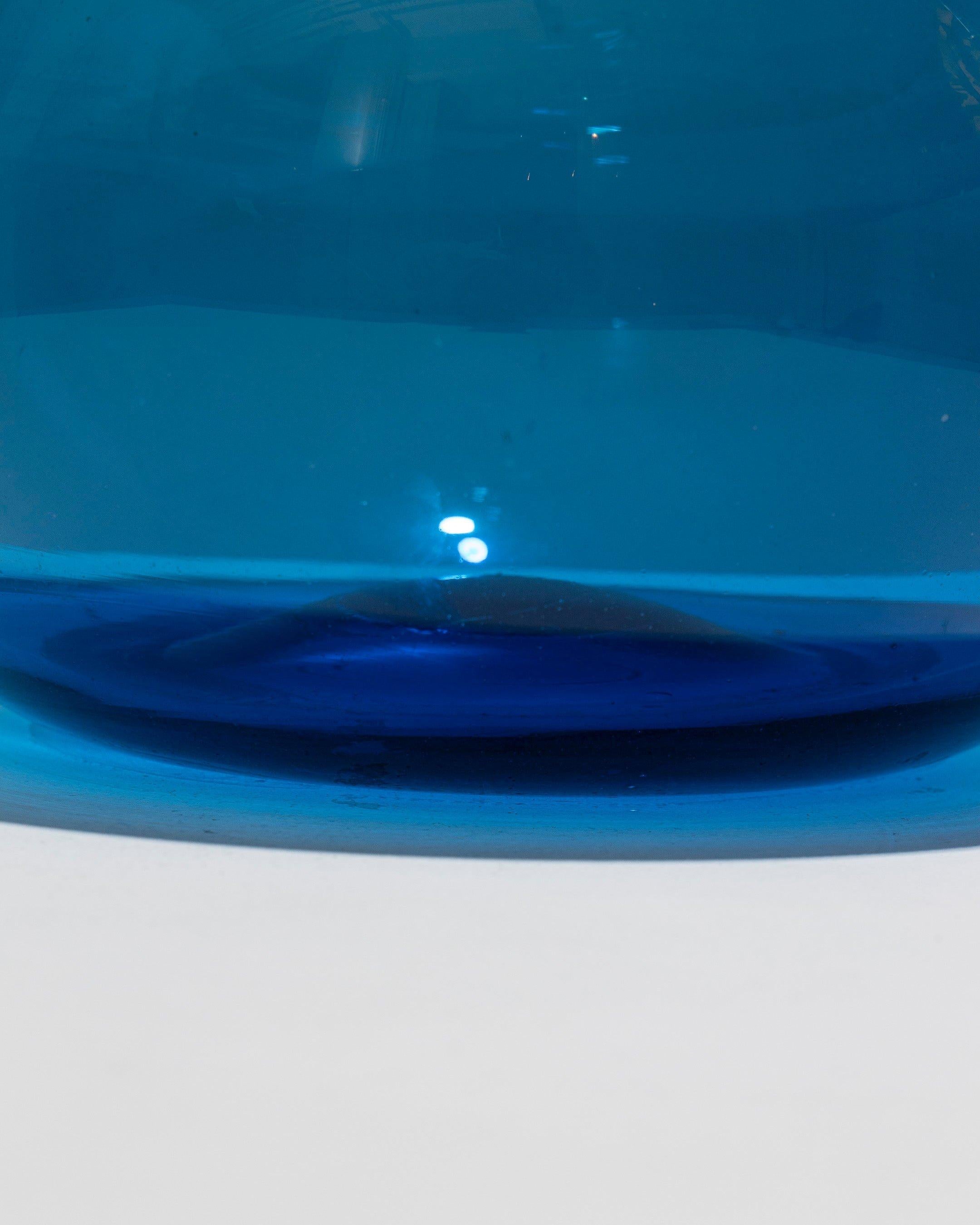 Mid-Century moderno Vaso a bolla in vetro blu, anni '60 in vendita