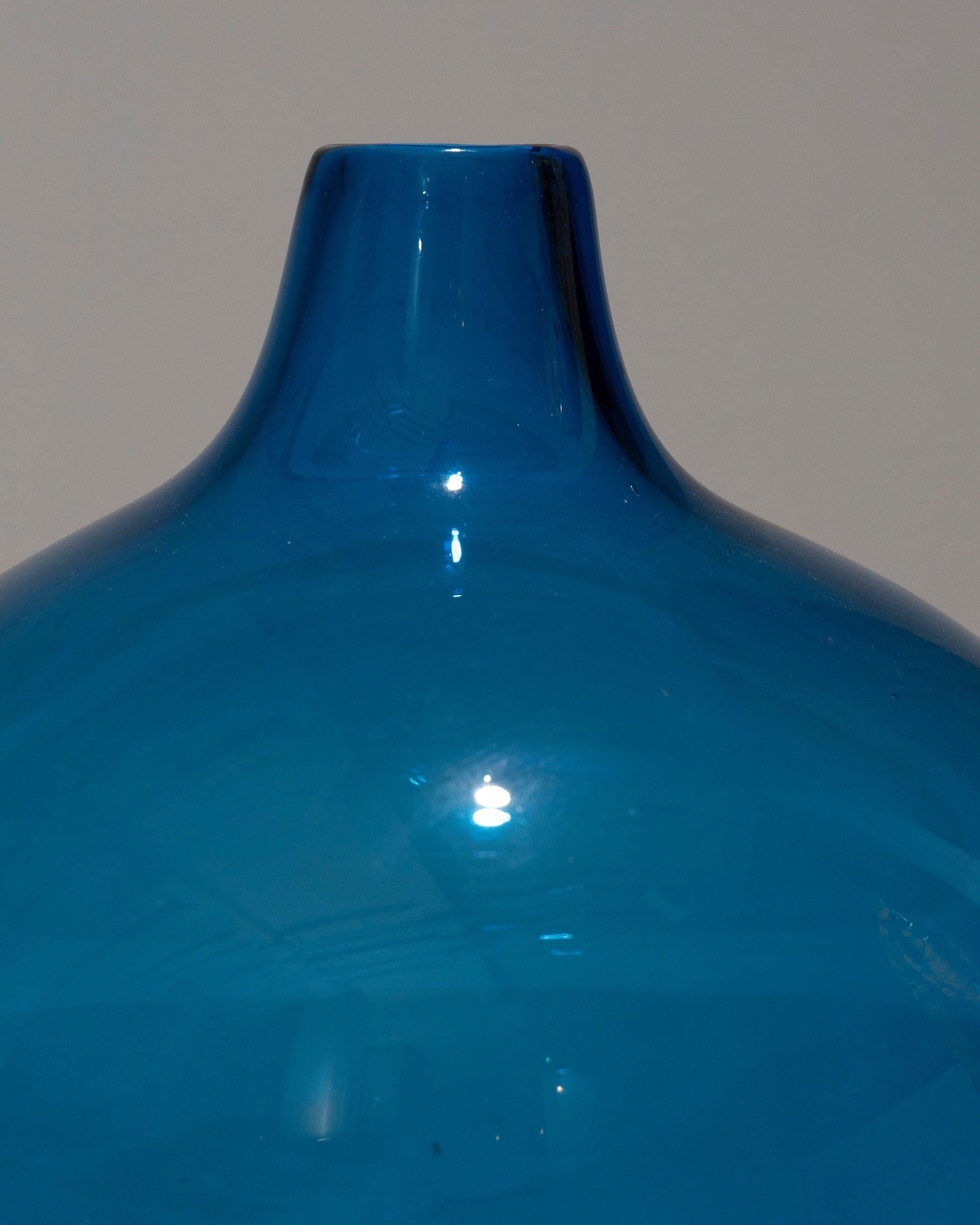 Vaso a bolla in vetro blu, anni '60 In condizioni buone in vendita a PARIS, FR
