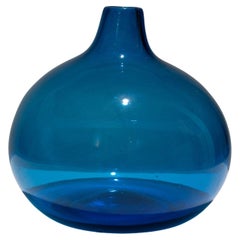 Blaue Blasenvase aus Glas, 1960er-Jahre