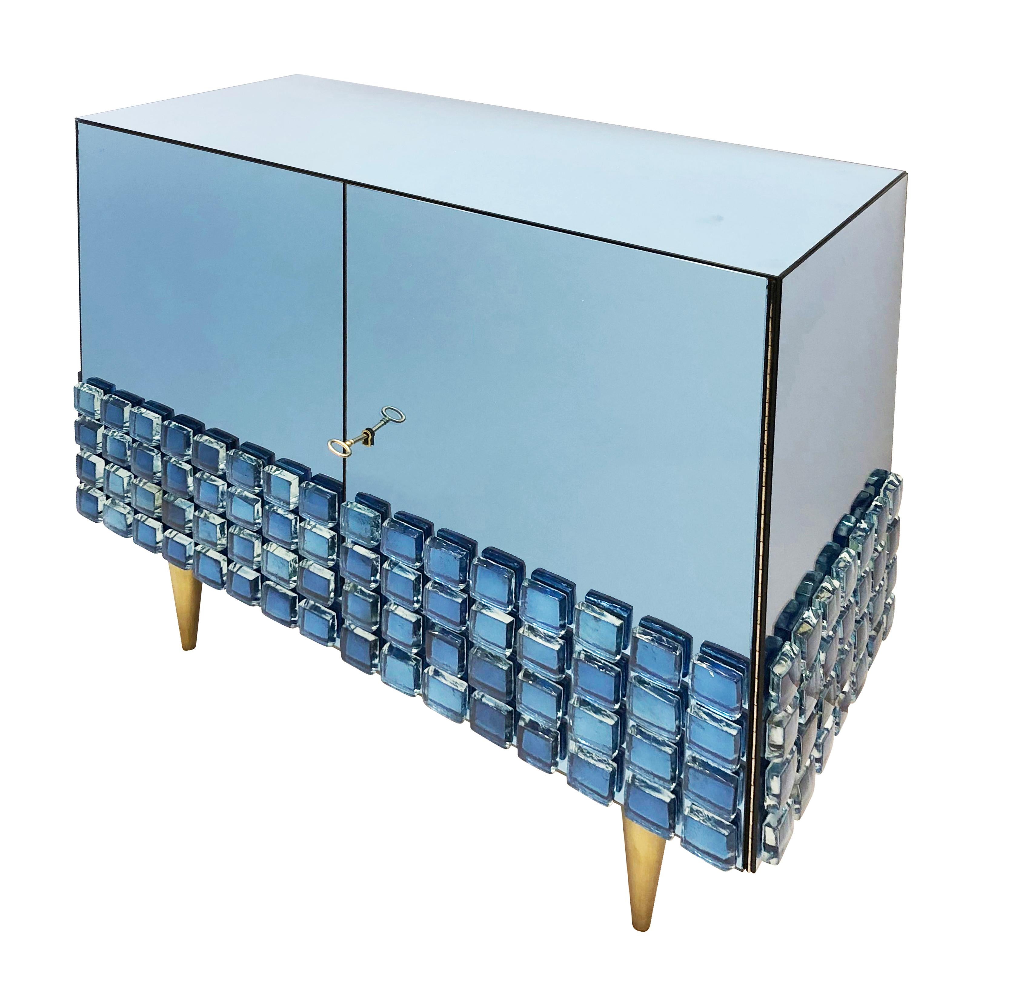 Modern Blue Glass Cabinet by Interno 43 for Gaspare Asaro
