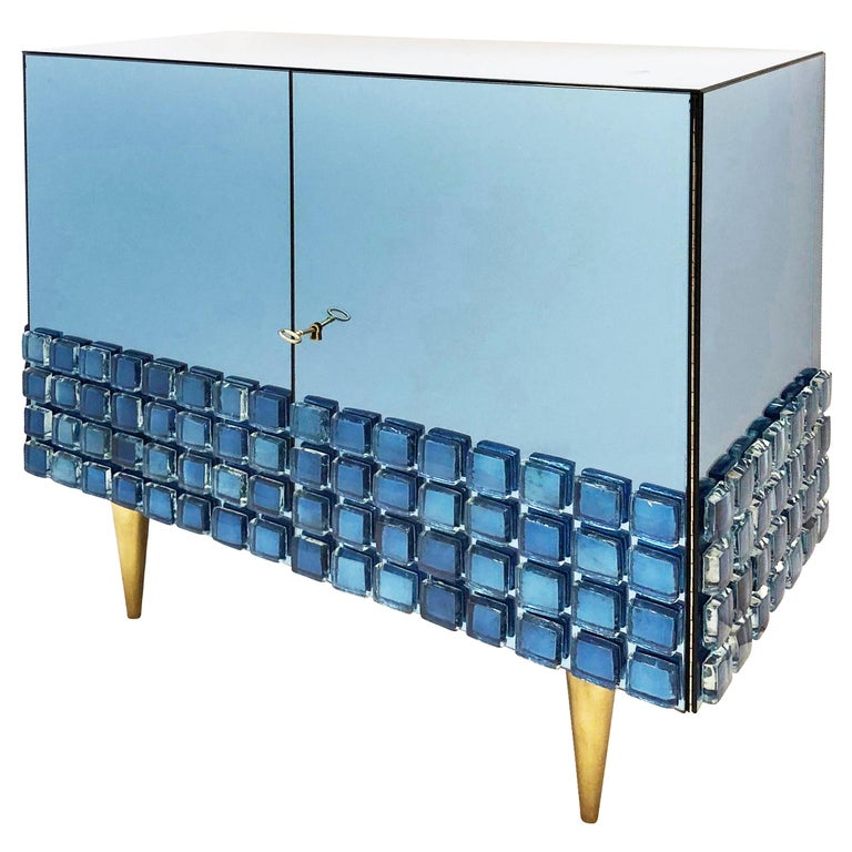 Blue Glass Cabinet by Interno 43 for Gaspare Asaro For Sale