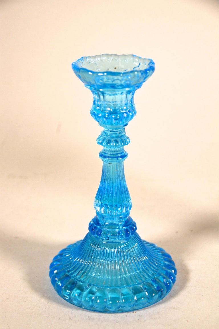 Art Deco Glass Candle Holders, Set of Two, Austria, circa 1920 at