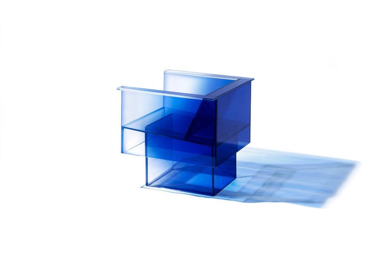 Null Blue Glass Clear Transition Color Armchair by Studio Buzao ...