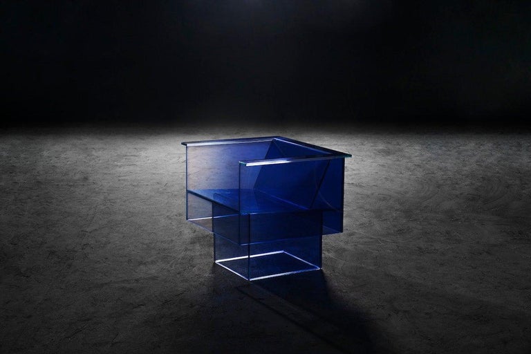 Null Blue Glass Clear Transition Color Armchair by Studio Buzao ...