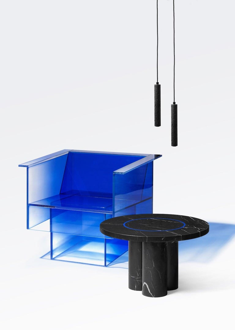 Null Blue Glass Clear Transition Color Armchair by Studio Buzao ...