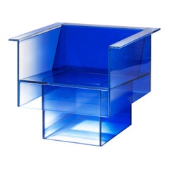 Null Blue Glass Clear Transition Color Armchair by Studio Buzao Customizable