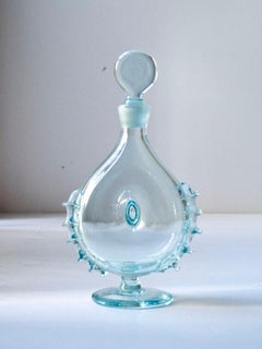 Blue Glass Decanter by Reijmyre Glassworks, Sweden, c. 1950